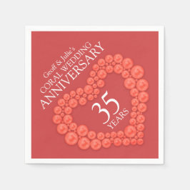 ナプキンスと結婚いう35周年記念ハート スタンダードカクテルナプキン