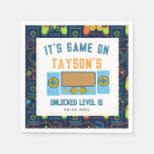 ナプキンスのゲーム – ビデオゲームの誕生日パーティー スタンダードカクテルナプキン (正面)