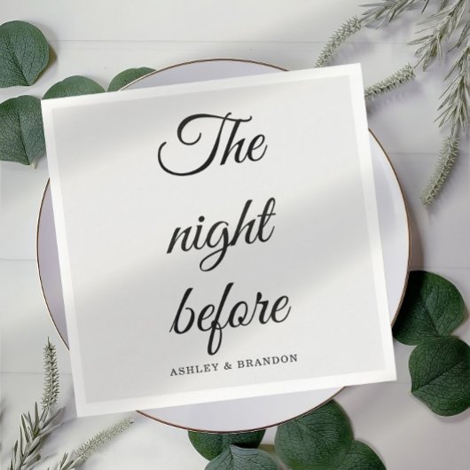 ナプキンスの前の夜のカリグラフ スタンダードカクテルナプキン