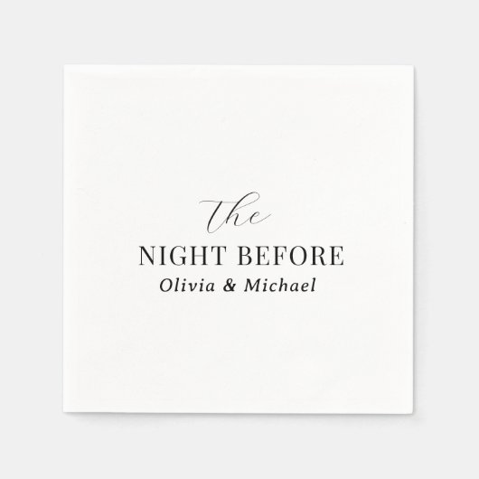 ナプキンスの前の夜のリハーサルのディナーナプキンス スタンダードカクテルナプキン (正面)