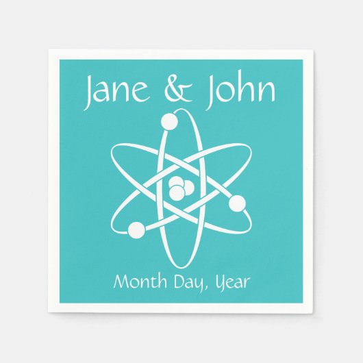 ナプキンスの魅力的なターコイズ スタンダードカクテルナプキン (正面)