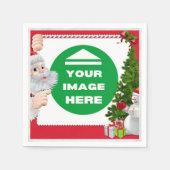 ナプキンスパーソナライズされたクリスマス – 画像の追加/文字 スタンダードカクテルナプキン (正面)