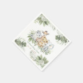 ナプキンスパーソナライズされたサファリベイビーシャワーアイディア スタンダードカクテルナプキン (角)