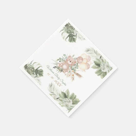 ナプキンスパーソナライズされたベビーシャワーアイディア スタンダードカクテルナプキン (角)