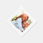 ナプキンス写真テンプレートラブ文字ホワイト スタンダードカクテルナプキン (角)