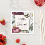 ナプキンス結婚開花フローラフラワーバタフライ スタンダードカクテルナプキン (インサイチュ)