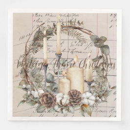 ナプキンディナーセット(50)ヴィンテージテーマクリスマス