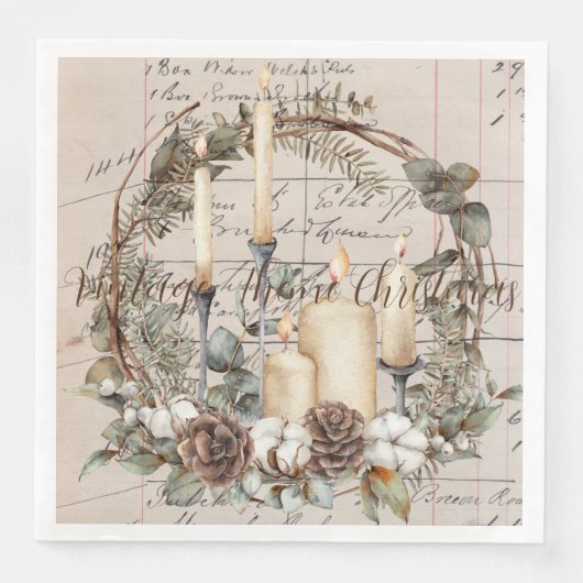 ナプキンディナーセット(50)ヴィンテージテーマクリスマス (正面)