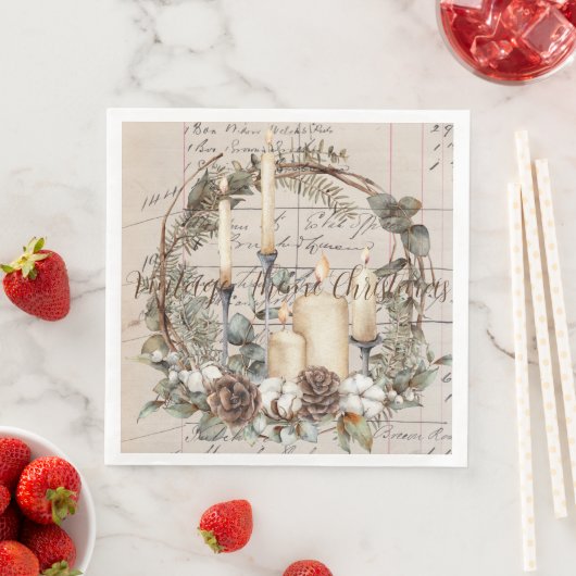 ナプキンディナーセット(50)ヴィンテージテーマクリスマス (インサイチュ)