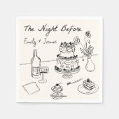 ナプキン予測できなの前の夜に手を引結婚いた スタンダードカクテルナプキン (正面)