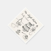 ナプキン予測できなの前の夜に手を引結婚いた スタンダードカクテルナプキン (角)