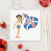 ナプキン国旗を振る女性 スタンダードランチョンナプキン (インサイチュ)