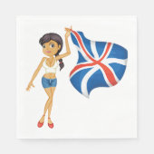 ナプキン国旗を振る女性 スタンダードランチョンナプキン (正面)