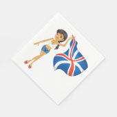 ナプキン国旗を振る女性 スタンダードランチョンナプキン (角)