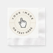 ナプキン – カスタム文字（イメージの追加） 縁ありカクテルナプキン (正面)