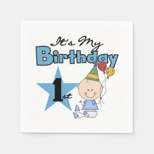 ナプキン/最初の誕生日 スタンダードカクテルナプキン (正面)