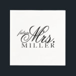 ナプキン-未来の奥さん スタンダードカクテルナプキン<br><div class="desc">フシンプルューチャーのMrs. Napkinはブライダルシャワー、バチェロレッテ、将来の名前で簡単にカスタマイズできます。必要に応じて背景色や文字色を変更します。図に示す名前は、2行間隔の使用宇宙を使用するか、のサイズを小さくして文字セーフ領域内に収まるように文字します。</div>