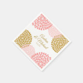 ナプキン | 菊(ピンクと金ゴールド) スタンダードカクテルナプキン (角)