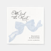 ナプキ結婚ンス |ほこりっぽいブルーボウの結び目 スタンダードカクテルナプキン (正面)