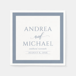 ナプキ結婚ンス | Luxe書道（ほこりっぽい青） スタンダードカクテルナプキン