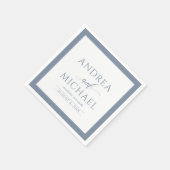 ナプキ結婚ンス | Luxe書道(ほこりっぽい青) スタンダードカクテルナプキン (角)