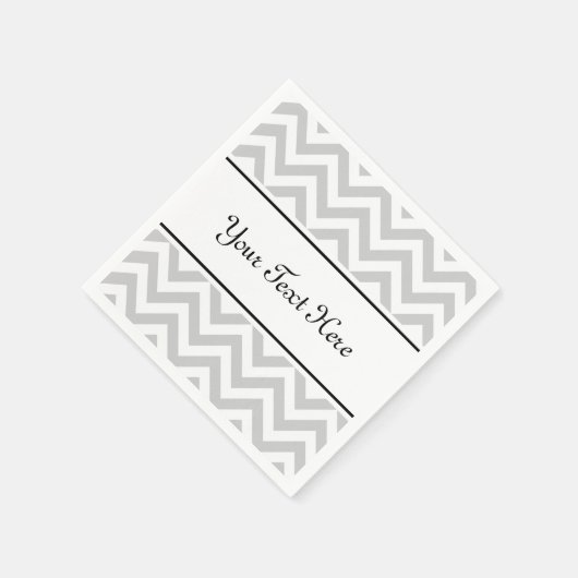 ナプチパーソナライズされたン | グレーシェブロンストライプ模様 スタンダードカクテルナプキン (角)