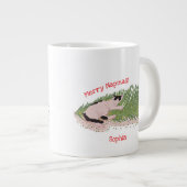 ナプマメリース!おもしろい猫vsクリスマスツリー ジャンボコーヒーマグカップ (正面右)