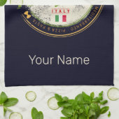 ナプルイタリアレトロヴェスヴィウス&ピザヴィンテージ キッチンタオル (折り畳み)