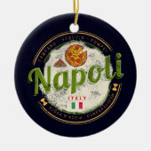 ナプルイタリアレトロヴェスヴィウス&ピザヴィンテージ セラミックオーナメント (正面)