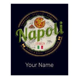 ナプルイタリアレトロヴェスヴィウス&ピザヴィンテージ ポスター