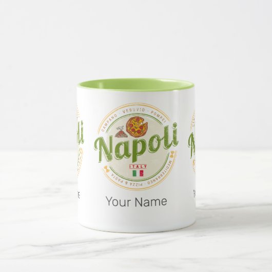 ナプルイタリアレトロヴェスヴィウス&ピザヴィンテージ マグカップ (中央)