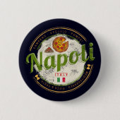 ナプルイタリアレトロヴェスヴィウス&ピザヴィンテージ 缶バッジ (正面)