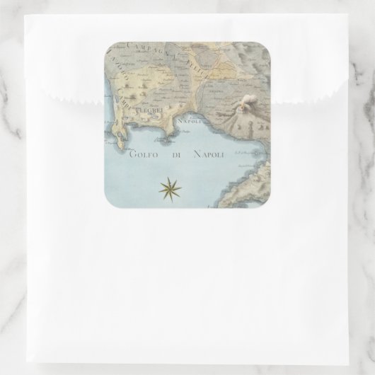 ナポリおよび周囲の湾の地図 スクエアシール (バッグ)