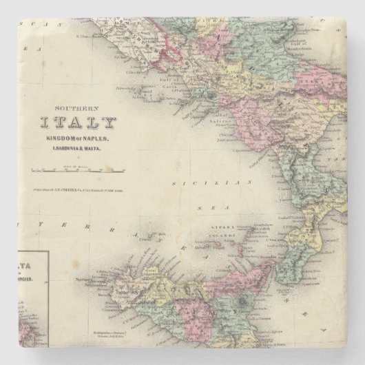 ナポリのイタリアの南王国 ストーンコースター (正面)
