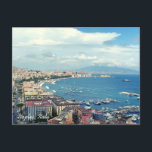 ナポリのイタリアの海岸線の写真 ポストカード<br><div class="desc">最近ナポリへの旅行で撮影されたナポリのイタリアの海岸線の写真。ヴェスビウス山の背後にあり、海の景色は素晴らしく、建築は息を吹き込む遠くに!</div>