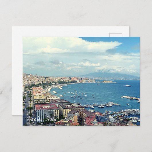 ナポリのイタリアの海岸線の写真 ポストカード (正面/裏面)