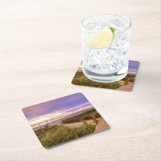 ナポリのビーチの海岸および穏やかな海|フロリダ スクエアペーパーコースター (インサイチュ)