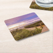 ナポリのビーチの海岸および穏やかな海|フロリダ スクエアペーパーコースター (アングル)