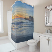 ナポリのビーチ、フロリダの日没の桟橋 シャワーカーテン (インサイチュ)
