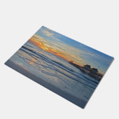 "ナポリのビーチ、フロリダの日没の桟橋 ドアマット (アングル)