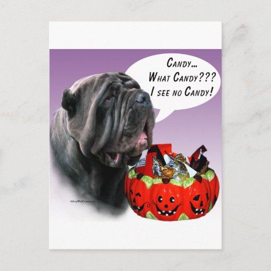 ナポリのマスチフハロウィンキャンディ ポストカード (正面)