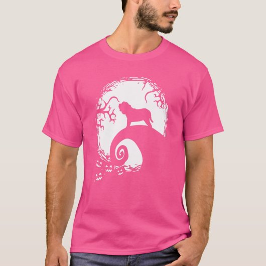 ナポリのマスティフとムーンハロウィーン Tシャツ (正面)