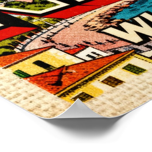 ナポリのヴィンテージ・グリーティングポスター ポスター (角)