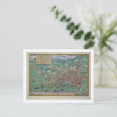 ナポリの地図， 'Civitates Orbis Terrarum'より ポストカード (スタンド正面)