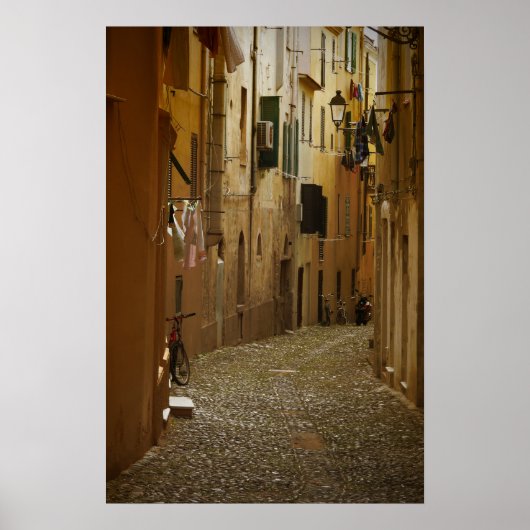 ナポリの暗い路地、イタリアの垂直ポスター ポスター (正面)