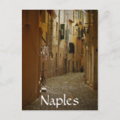 ナポリの暗い路地，イタリア文字はがき ポストカード (正面)