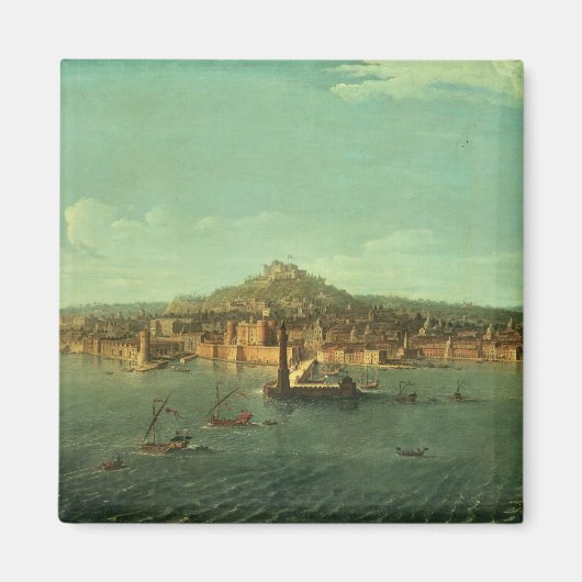 ナポリの眺め、17世紀 マグネット (正面)