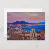 ナポリの素晴らしいシティビューと山ヴェスヴ ポストカード (正面/裏面)