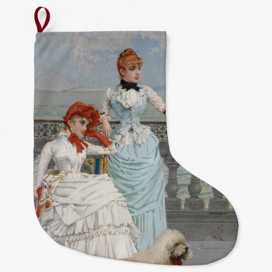 ナポリの美女たち (気品あるイタリアの若い女性) ラージクリスマスストッキング (正面)