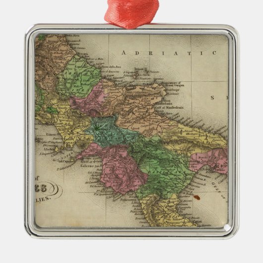 ナポリまたは2 Sicilies 2の王国 メタルオーナメント (正面)